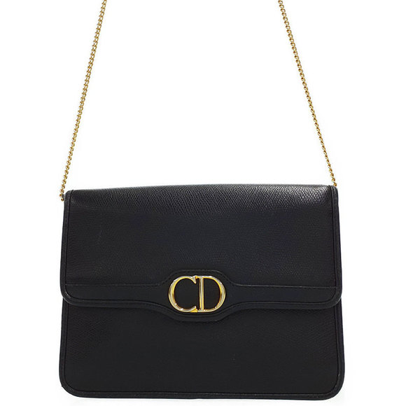 Christian Dior Logo Chain Shoulder Bag Leather - Picture 1 of 8